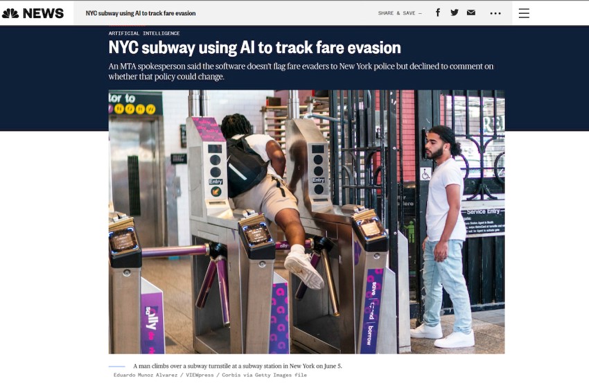 因逃票者过多，纽约开始使用 AI 技术跟踪“不付钱”的地铁乘客