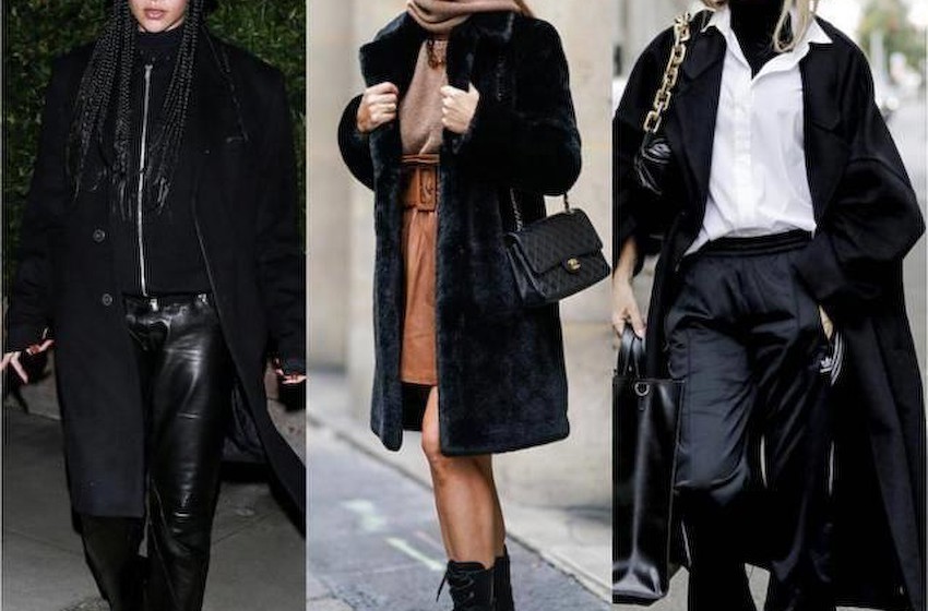 冬季人手必备的黑色大衣，3个搭配方式让你变时髦，解锁新时尚