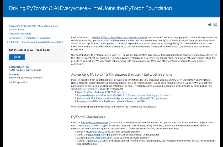 英特尔宣布加入 PyTorch 基金会，共同助力 AI 发展