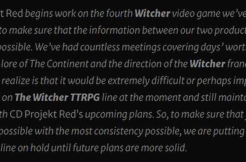 衍生游戏停更让路 CDPR《巫师4》已进入开发阶段