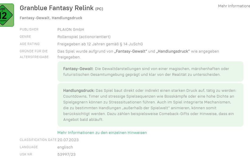 《碧蓝幻想：Relink》已在德国评级 即将公布更多信息