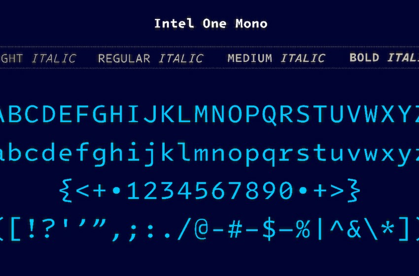 英特尔开源字体 One Mono v1.3 新版本下载发布，为开发者打造
